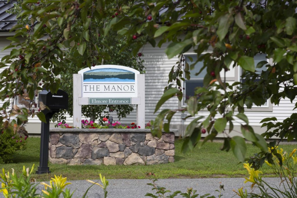 Entrance sign to the Manor in Vermont