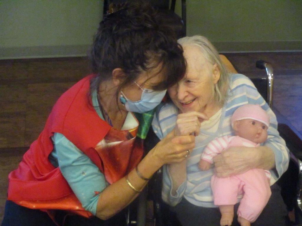 A caregiver and resident at The Manor in Morrisville, Vermont
